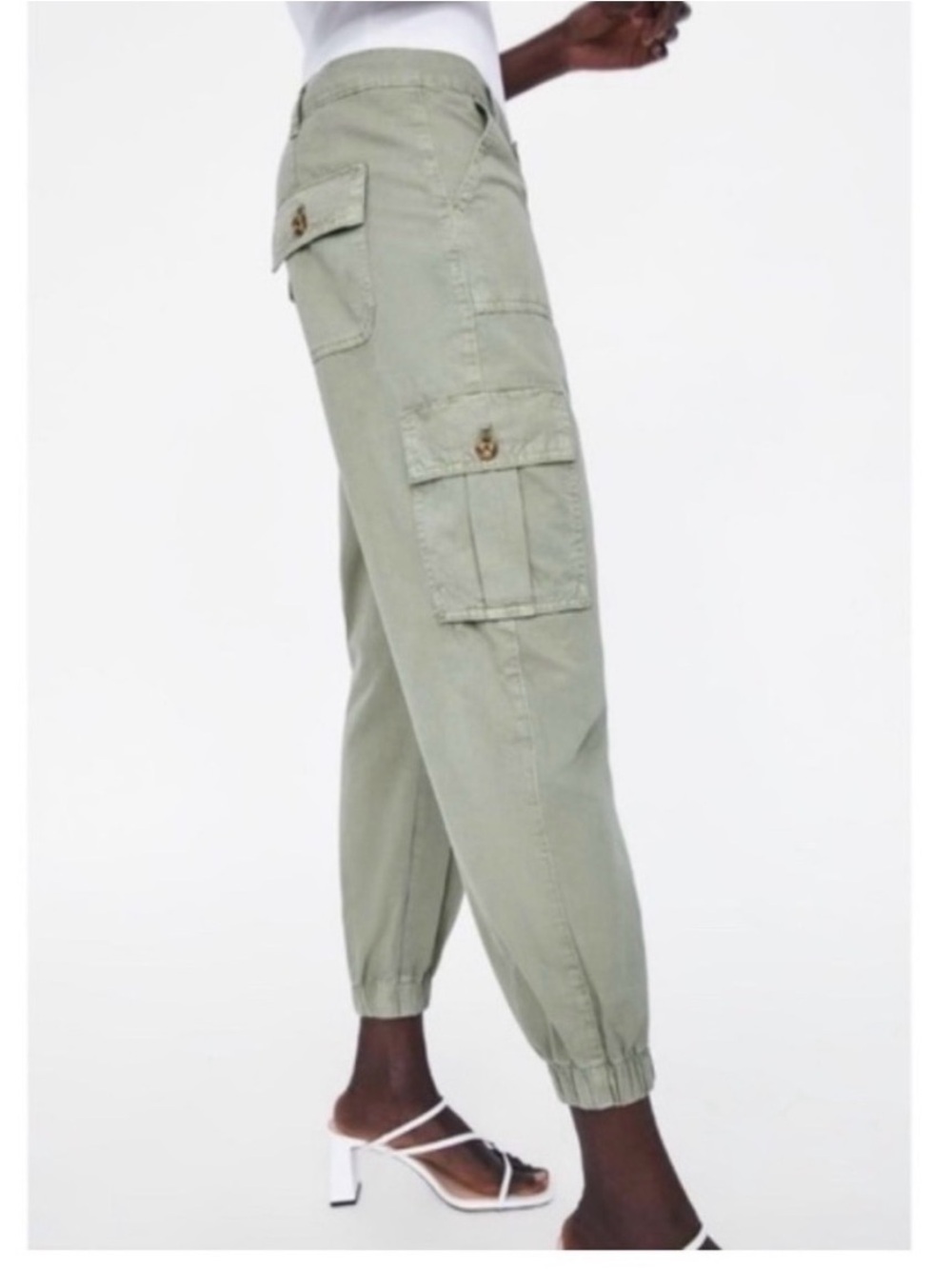 Zara khaki Green Cargo Joggers